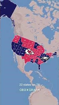 🏈 Super Bowl LVIII: Which States Support Chiefs vs 49ers? 🇺🇸 Map Revealed! #nflbrasil