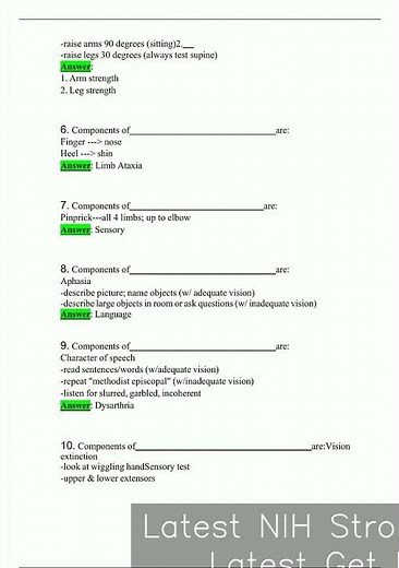 Latest NIH Stroke Scale Test 4 Latest Get Ready for A Test with Latest QAs Answers video