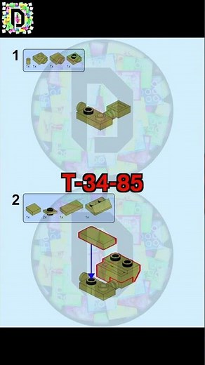 Инструкция на мини танк Т-34-85 из Лего // Instructions for the mini tank T-34-85 Lego #shorts