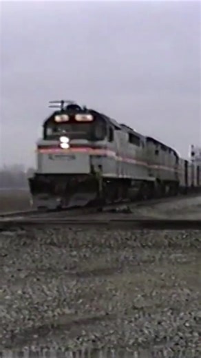 GP40TC leads Amtrak # 41 (AMTK 196) - Milford Jct., IN - December 8, 1991