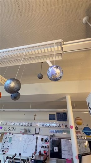 Cataldo Catholic School on Instagram: "Our 5th graders are officially out of this world 🚀✨ As part of their solar system project, students researched the planets and brought their learning to life by creating 3D models of the solar system, now proudly hanging in their classroom. 🌍🪐 From Mercury to Neptune, this hands-on project combined science, creativity, and teamwork, and the results are stellar! ⭐️"