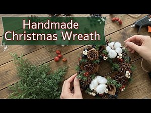 【簡単＆手作り】クリスマスリースの作り方【作業動画】