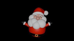 3D Animation of cartoon Santa Claus waving loop able Merry Christmas and Happy New Year Alpha channel Transparent Background