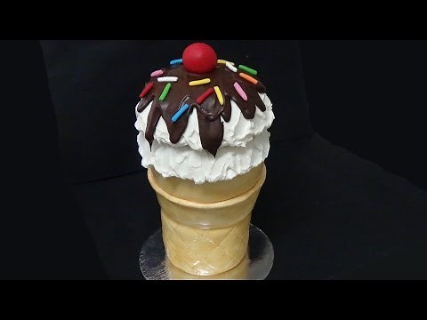 how to make giant ice cream cone cake