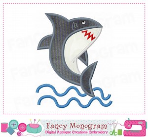 Shark Applique Embroidery Design - Kids Gift 1812 - Etsy
