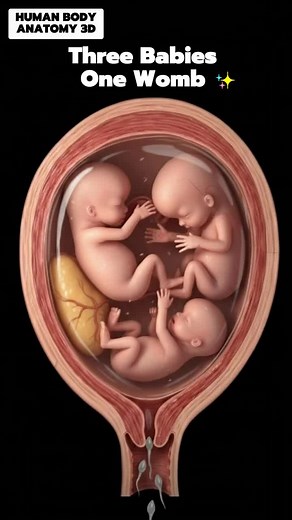 Triplet Babies Development Stages Inside the Womb