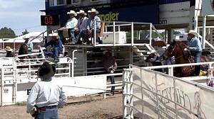 Central Rocky Mountain Region college cowboys roped to the head of the team roping class in the first afternoon performance of Cheyenne Frontier Days on Saturday afternoon. The top four teams advance to a semifinals berth. Former Gillette College all-around cowboy Jon Peterson paired with Eastern Wyoming College alum Levi O'Keefe were #2 on the day. Rio Nutter will start his sophomore year at the University of Wyoming this fall. He and partner Daine McNenny finished first. The action at the 126t