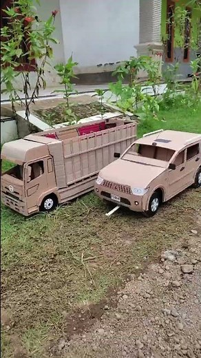 miniatur pajero dan hino dari kardus utiwi pengecatan #shorts #mtminitruk