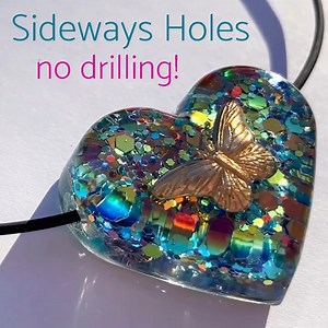 Make holes in resin - NO drilling! Any direction, any mold. Get some FULL VIDEO at little-windows.com | Little Windows Brilliant Resin and Photo Jewelry