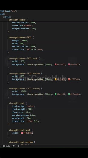 Password Strength Checker with HTML, CSS & JavaScript #html #css #javascript #webdev #frontend