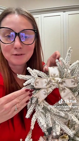 Every year I have so many of you ask me about my cabinet wreaths! So here’s how I made them! #christmasdecor #christmasdecorating #christmasdecorations