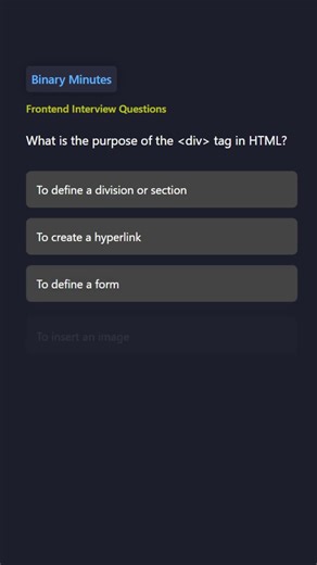 Frontend | Purpose of div tag in HTML
