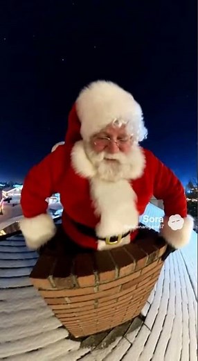 Funny video of santa getting stuck in a chimney