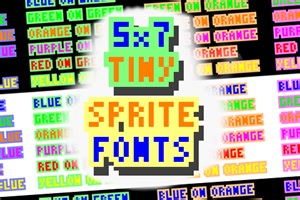 5x7 Tiny Sprite Font (  Kerning settings for Construct 2 & 3) in 36 colour combinations by Biim_Games