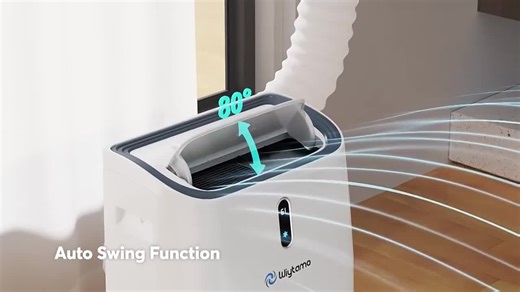 MELEZOOM 14,000 BTU Portable Air Conditioner Cools 700 sq. ft. with Heater and Dehumidifier with Wi-Fi, Auto Swing in White LD-14KHW