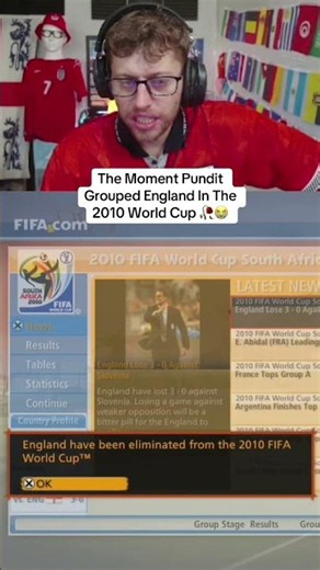 The Moment Pundit Grouped England In The 2010 World Cup 🥀😭