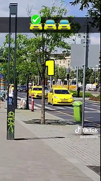 Skate until 3 yellow cars behind each other 🟡🟡🟡 #challenge #skating #cars #yellow