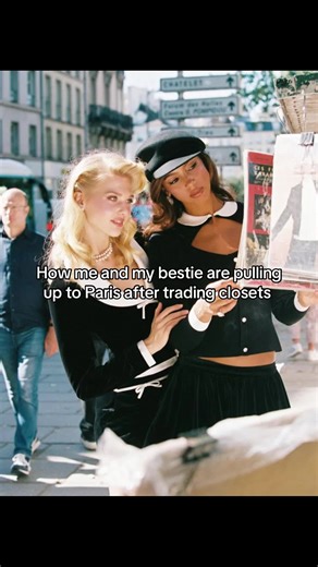 Trade your clothes on Closet Cycle a clothing trade app we’re developing for fashion girlies! #fashiontiktok #clothingtrade #paris #besties #matchingoutfits