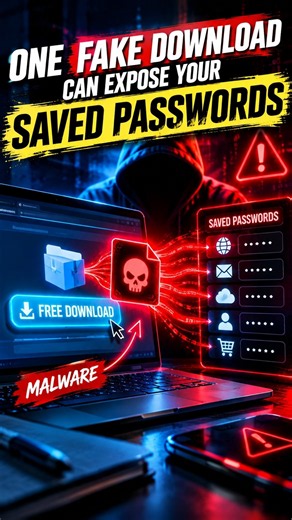 One Fake Download Can Steal Your Saved Passwords 😳 #viral #fyp #shorts #cybersecurity #privacy