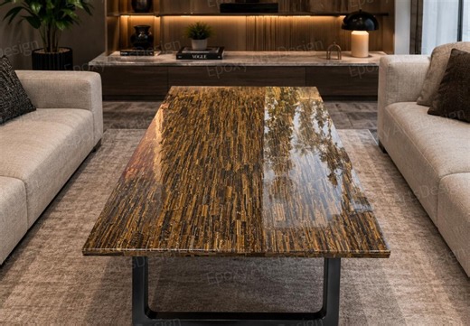 Handmade Tiger Eye Stone Dining Table Mid Century Modern Yellow Gemstone Luxury Counter Slab for Kitchen & Living Room Furniture - Etsy