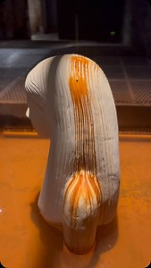 Six ceramic busts rest in steel basins filled with water. Water rusts steel. The rust pigments the water. The water drips continuously on the busts. Over time, the cycle degrades the basins and discolors the bisque fired busts. This process represents the eternal forces of water, oxidation, erosion, and entropy—forces that both ancient and modern empires succumb to. 👉 Learn more about the ceramic busts of Lady Sennuwy by visiting Echoes to Omega at Mattress Factory or at mattress.org Echoes to 