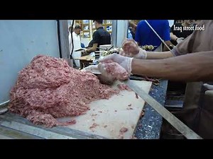 Iraqi food making kebabs from lamb is the most popular street food