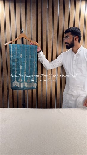 Kasif Iqbal on Instagram: "Metallic Emerald Blue Shade Crushed Tissue Silk Banarasi Saree in Contemporary Designs Price ₹1799 Free Shipping Add Ons - Ready to Wear - ₹499 Blouse Stiching - ₹799 To order kindly DM or WhatsApp us at Primary - 9198205557 (Alhaira) SKU Code - (TSS-645) Our Website 🌍 (www.Theuseeshop.com) Visit our store in Varanasi- New Shop Address- B 58/53 Shop No.5 1st floor Rathyathra, Infront of Kuber Complex Above Lenskart, Varanasi 📞+91 8072855187 —————————————————— [ Banar