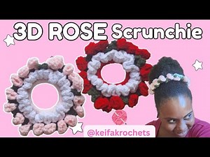 How to Crochet a 3D Rose Scrunchie | Easy Hair Accessory Tutorial