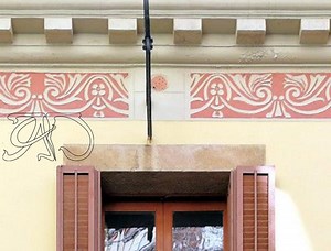 Art Nouveau Wall Stenсil #94 - Stripe Digital Stencil Templates SVG DXF PDF Vector Files Mylar Cutting Laser, 2 Colors - Etsy