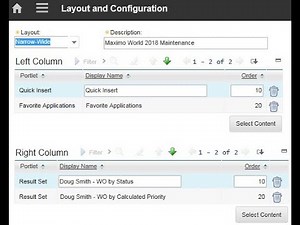 Maximo Start Center: Layout and Configuration