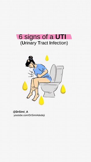 48K views · 315 reactions | Here are 6 signs of a UTI  Are you rushing to the toilet or getting burning when you pee? You might have a UTI (Urinary Tract Infection). Disclaimer: Not medical advice, for educational purposes only. Youtube.com/DrSimiAdedeji #UTI #cystitis #urineinfection #urinarytractinfection #urinarytractinfections #kidney #kidneys #bladder #bladderinfection #bladderhealth #bladderproblems #bladderpain #pee #urinaryhealth #urine | Dr Simi Adedeji | Facebook