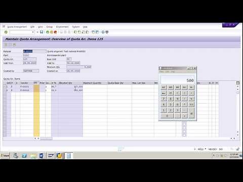 SAP MM Part 2 Source determination Section A Quota Arrangement ECC6/S4 Hana