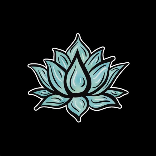 Turquoise Lotus Flower Vinyl Sticker - Etsy