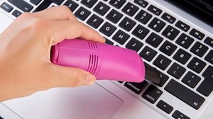 Computer Vacuum Cleaner, Portable USB Powered Keyboard Vacuum for Laptop (Rose Red)