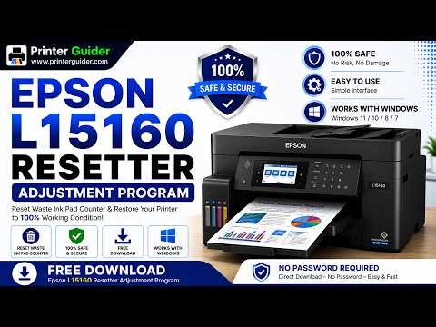 Epson L15160 Resetter Adjustment Program Free Download without Password | ‪@PrinterGuider‬
