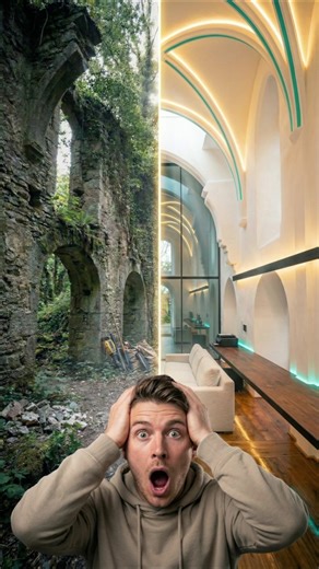 Ruin → Luxury in Seconds 🤯 #timelapse #satisfying #restoration #build #viralvideo #construction