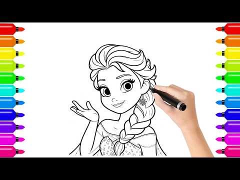 Cute Elsa Drawing Tutorial ❄️👸 | Easy Cartoon Drawing for Beginners