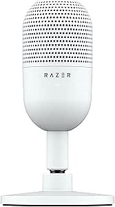Razer Seiren V3 Mini USB Microphone: Condenser Mic - Supercardioid Pickup Pattern - Tap-to-Mute Sensor with LED Indicator - Shock Absorber - Ultra Compact - PC, Discord, OBS Studio, XSplit - White