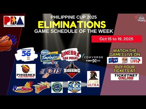 Pba Game Schedule of the Week | Oct 15 to 19, 2025 | Philippine Cup 2025