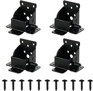 4Pack Folding Table Leg Bracket Metal Folding Rable Legs Heavy Duty Folding Leg Bracket Locking Hinges 90 Degree Folding Legs Locking Hinges for Folding Table Chairs(Baking Paint-Black)