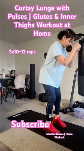Curtsy Lunge with Pulses | Glutes & Inner Thighs Workout at Home#trending #fitnessshorts #fit