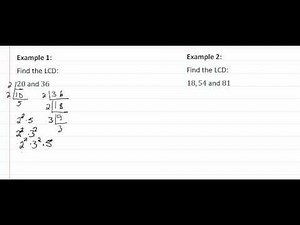 116.2a: Review LCD of Numbers with Prime Factorization