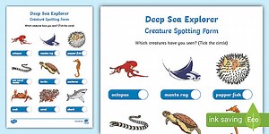 Deep Sea Explorer Role Play Creature Spotting Form