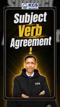 🎯 Subject-Verb Agreement Simplified | No More Confusion! #defenceexam #subjectverbagreement #kgs