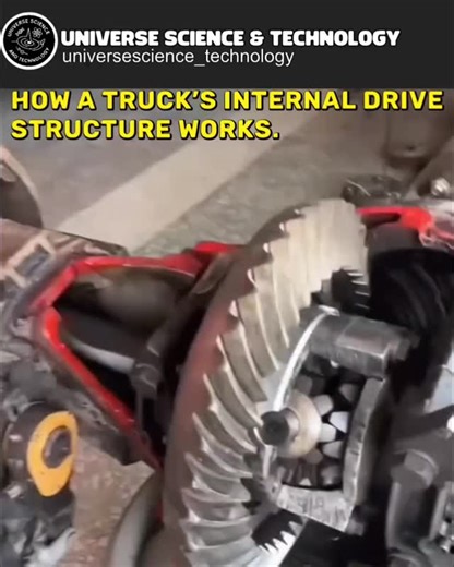 Universe Science & Technology on Instagram: "Ever wondered how massive trucks haul tons of cargo without stalling? It’s all about their powerful internal gear system. By using multiple gear ratios, trucks multiply engine torque, allowing smooth starts, steep climbs, and efficient highway cruising. From the transmission and differential to the final drive, every gear is engineered for strength, durability, and control under extreme loads. #TruckEngineering #GearSystem #TruckTransmission #HowItWor