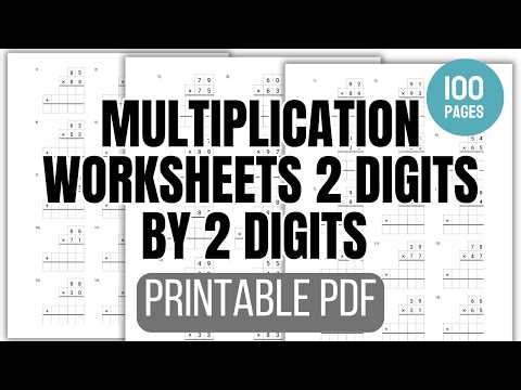 Multiplication Worksheets 2 Digits By 2 Digits Printable PDF
