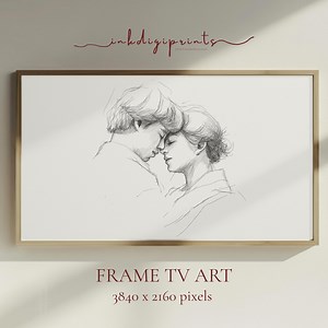Romantic Couple Sketch Art, Minimalist Line Drawing Frame TV Digital Download - Etsy Canada