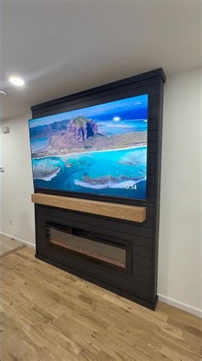 DIY electric fireplace installation #diy #process #fireplace