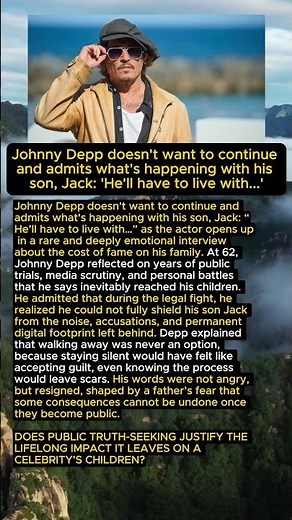 At 62, Johnny Depp Opens Up About the Impact of His Legal Battles on Son Jack #JohnnyDepp #celebrity