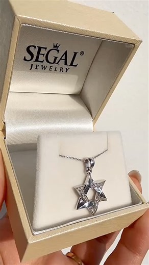 Engagement Rings on Instagram: "Where deep meaning meets refined style. Amos No. 3 blends classic symbolism with modern luxury — white-gold shine and brilliant diamonds that catch the light and the heart. A meaningful gift for yourself or someone you love. #JewishJewelry #DiamondNecklace #HeritageStyle"